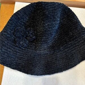 August Hats Black Textured Knit Beanie